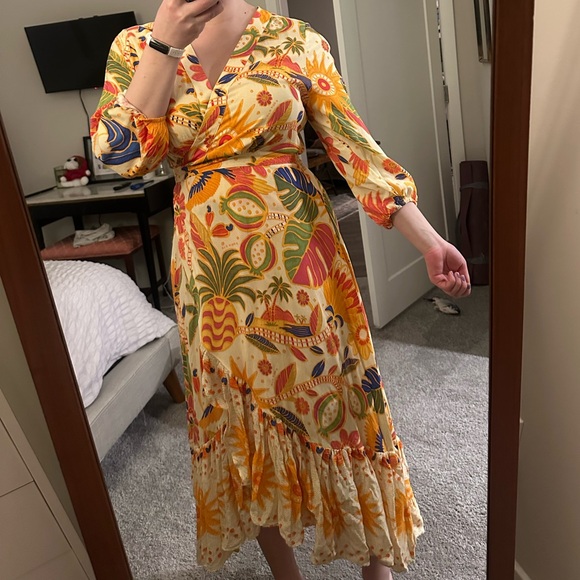 NWT Farm Rio Wrap Midi Dress - Picture 6 of 10